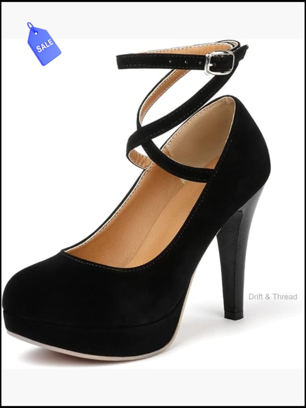 Vintage Platform Pumps - Sexy High Heels with Buckle Ankle Strap